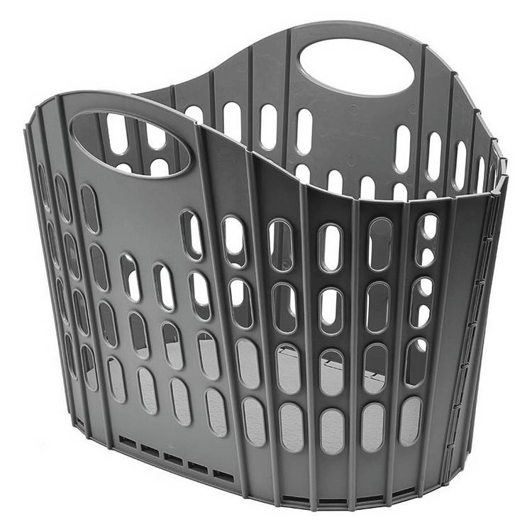 Addis 38 Litre Fold Flat Laundry Basket - Grey 0