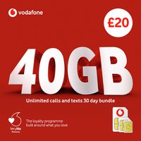 Vodafone 80GB Pay As You Go SIM Card 