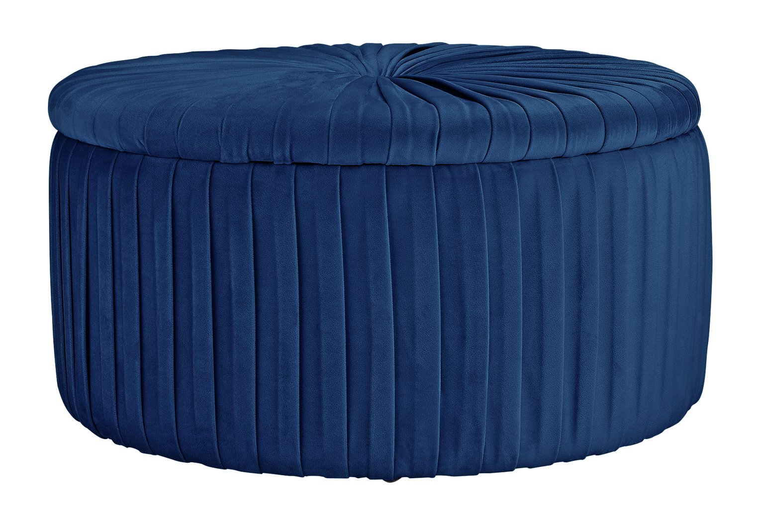 Argos Home Leckie Velvet Storage Footstool - Navy