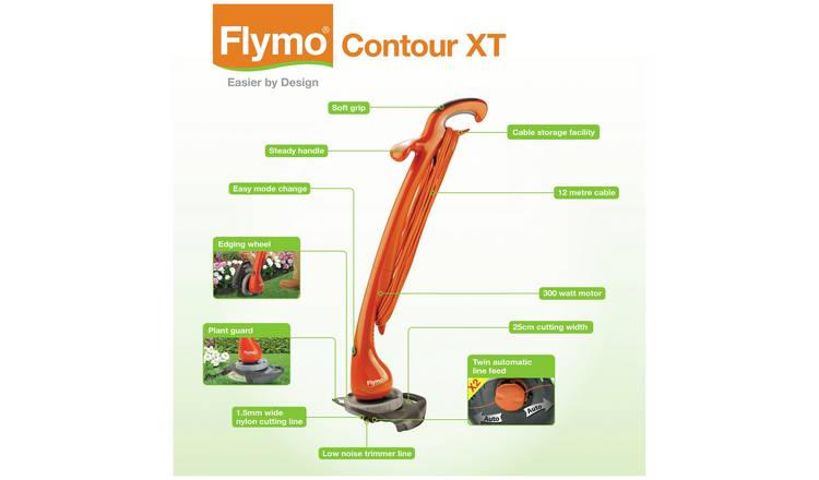 Buy Flymo Contour XT 25cm Corded Grass Trimmer 300W Grass