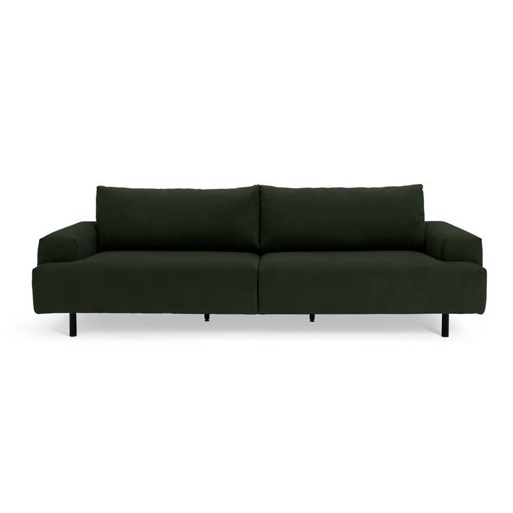 Habitat Julien Fabric 4 Seater Sofa - Dark Green 0