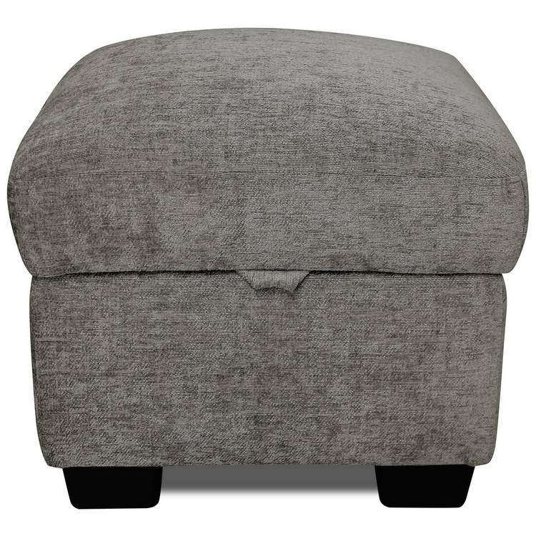 Argos Home Taylor Fabric storage footstool - Grey 0
