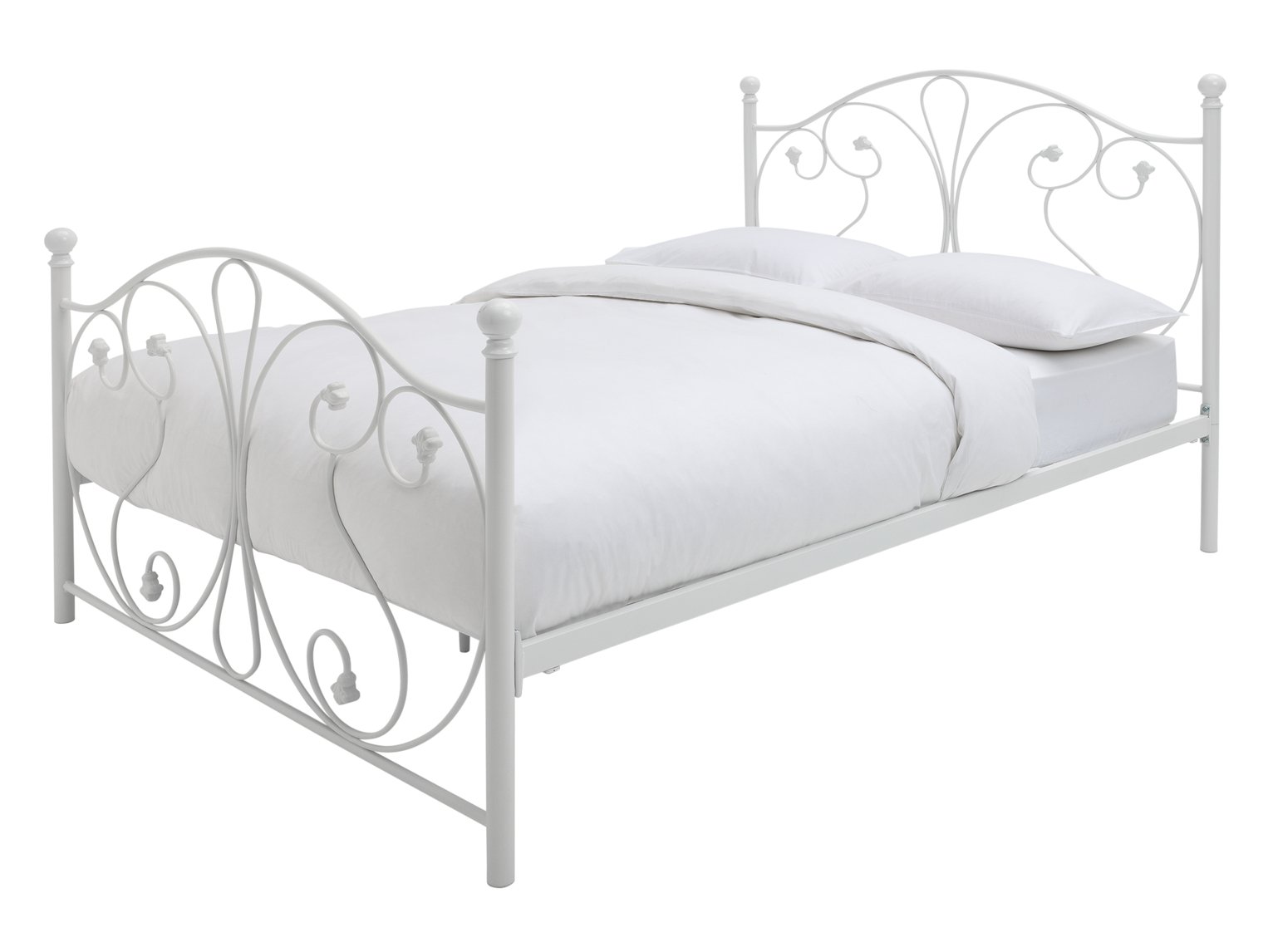 Argos Home Marietta Double Metal Bed Frame - White