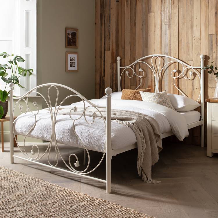 Argos Home Marietta Double Metal Bed Frame - White 0