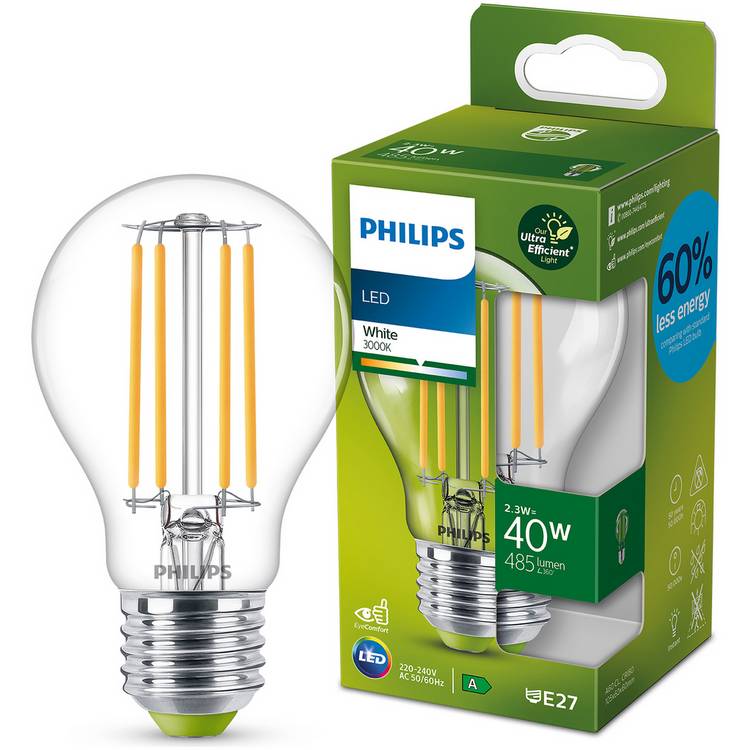 Philips 2.3W - 40W LED ES White Ultra Efficient Light Bulb 0