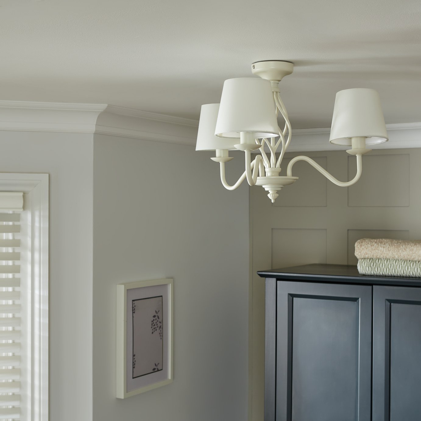 Argos Home Twist Metal Semi Flush Ceiling Light - Cream