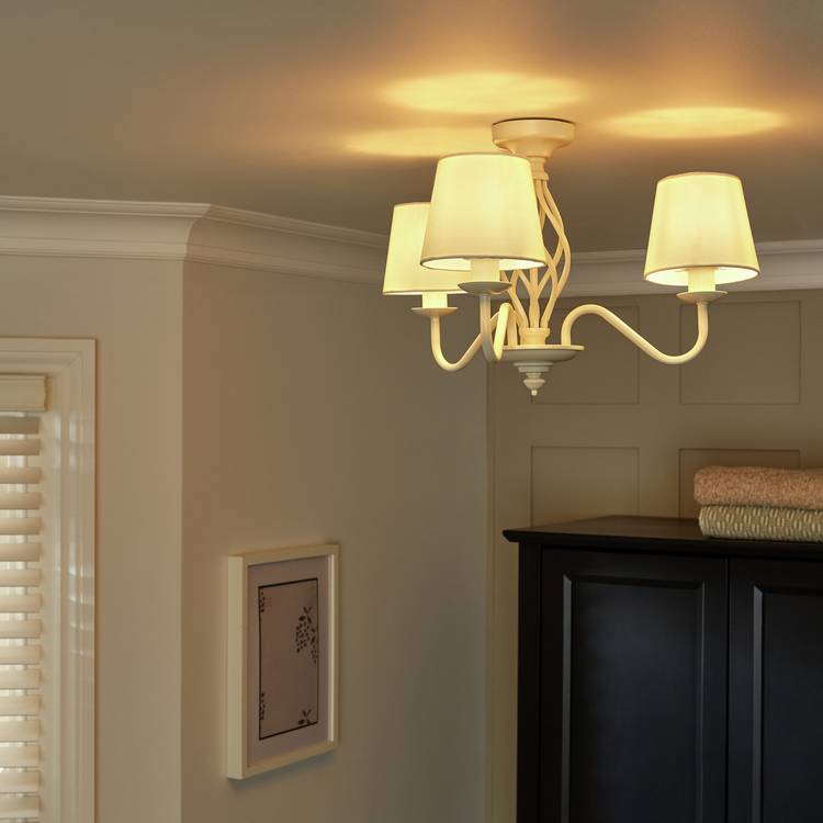 Argos Home Twist Metal Semi Flush Ceiling Light - Cream 0
