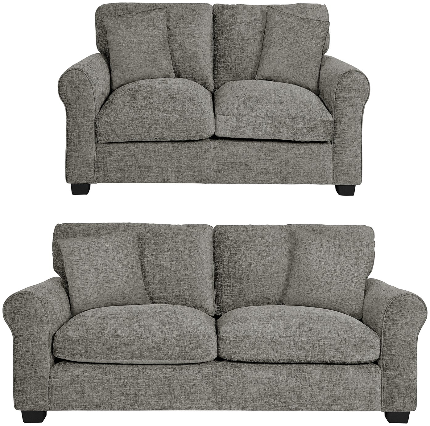 Argos Home Taylor Fabric 2 Seater & 3 Seater Sofa - Grey
