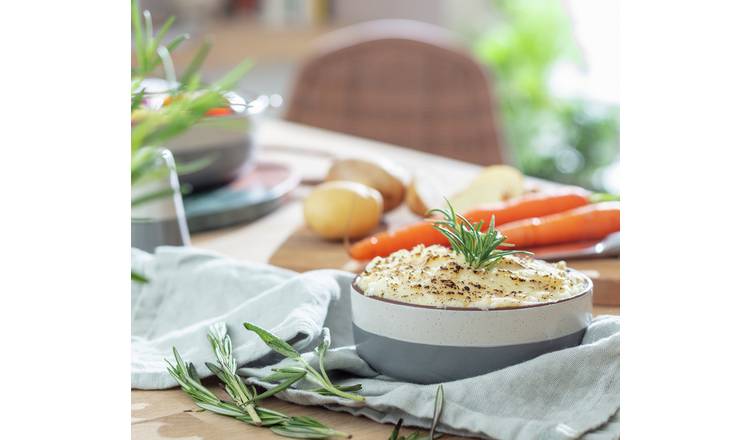 Habitat Speckle 13cm Ceramic Small Pie Dish - Grey