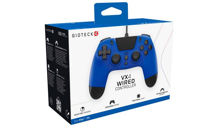 Buy Gioteck Vx 4 Ps4 Wired Controller Blue Ps4 Controllers And Steering Wheels Argos