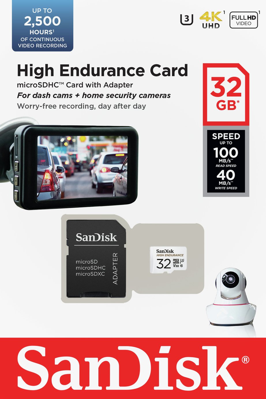 SanDisk Max Endurance 100MBs MicroSD  Memory Card - 32GB