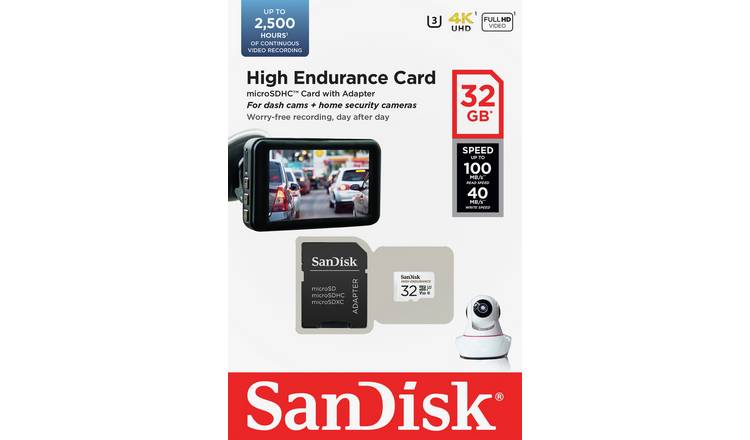 Buy Sandisk Max Endurance 100mbs Microsd Memory Card 32gb Memory Cards Argos