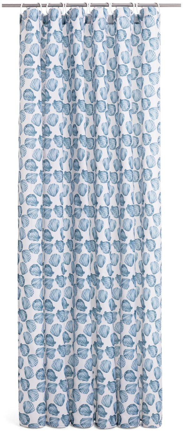 Habitat Shell Print Shower Curtain - Blue