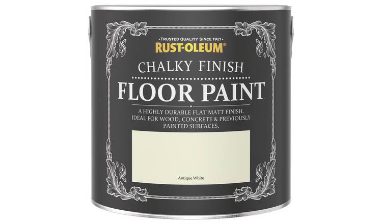 Rust-Oleum Chalky Floor Matt Paint 2.5L - Antique White