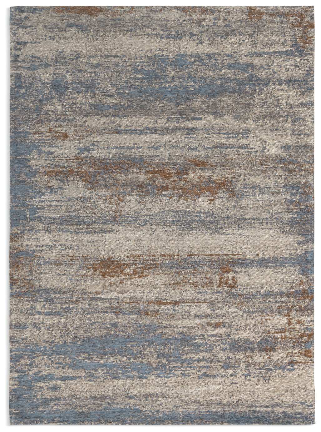 Habitat Distressed Dark Sand Patterned Rug- Blue - 120x170cm