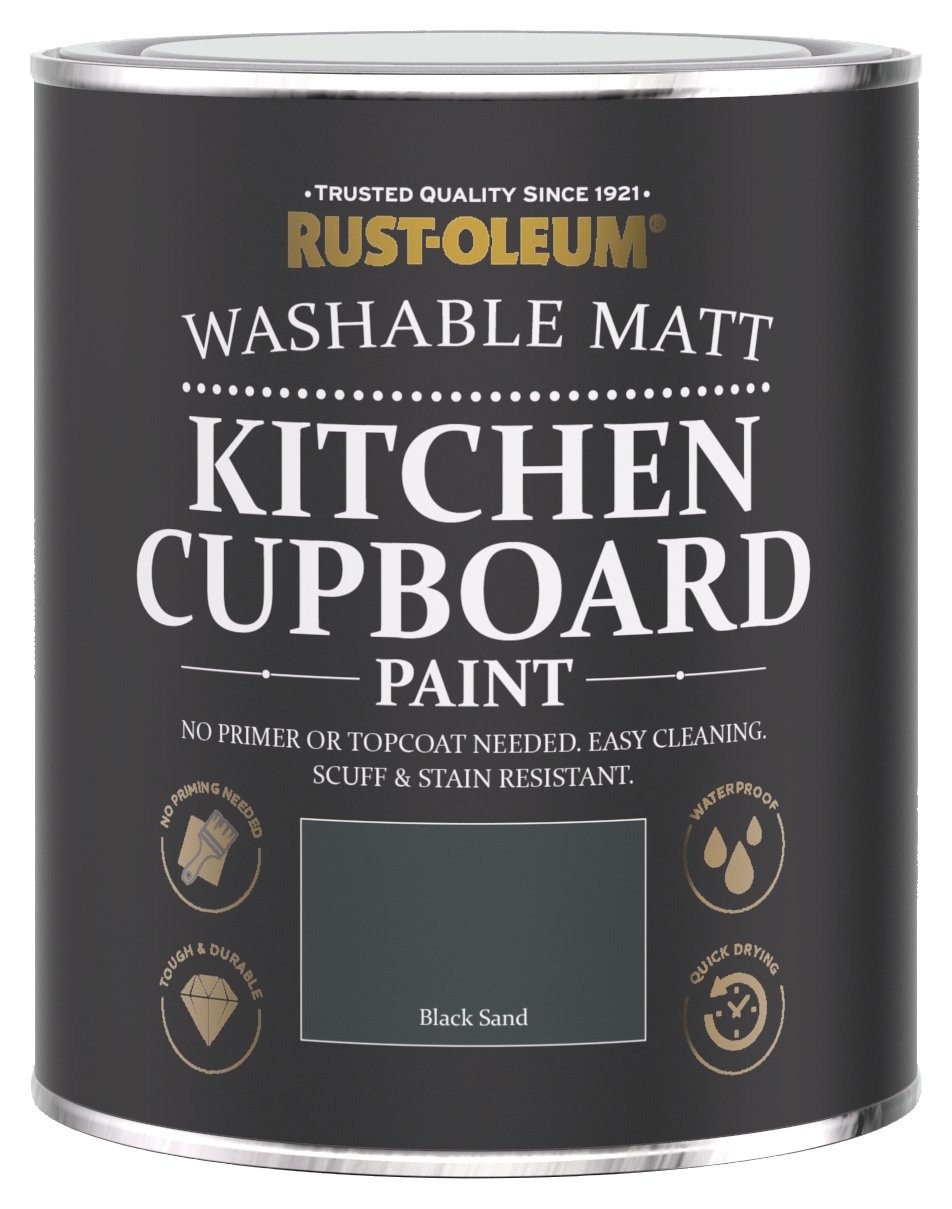 Rust-Oleum Matt Kitchen Cupboard Paint 750ml - Black Sand