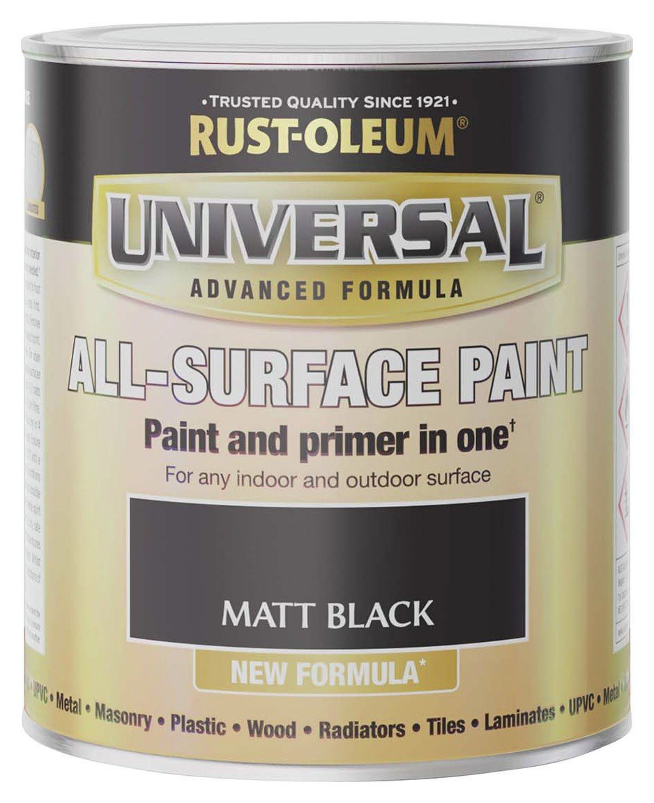 Rust-Oleum Universal Matt Black 750ml Paint 