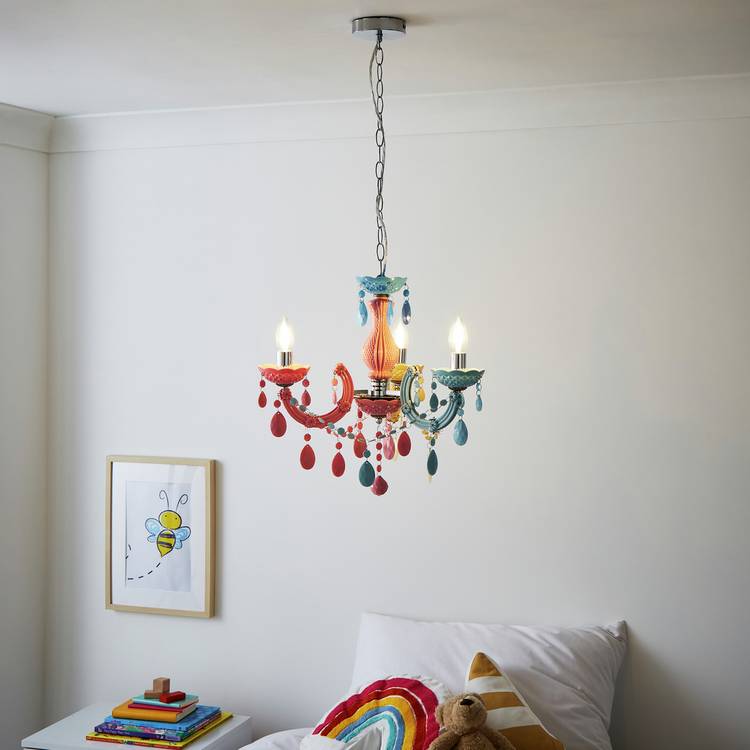 Glow Marie Therese Kids 3 Light Chandelier - Multicoloured 0