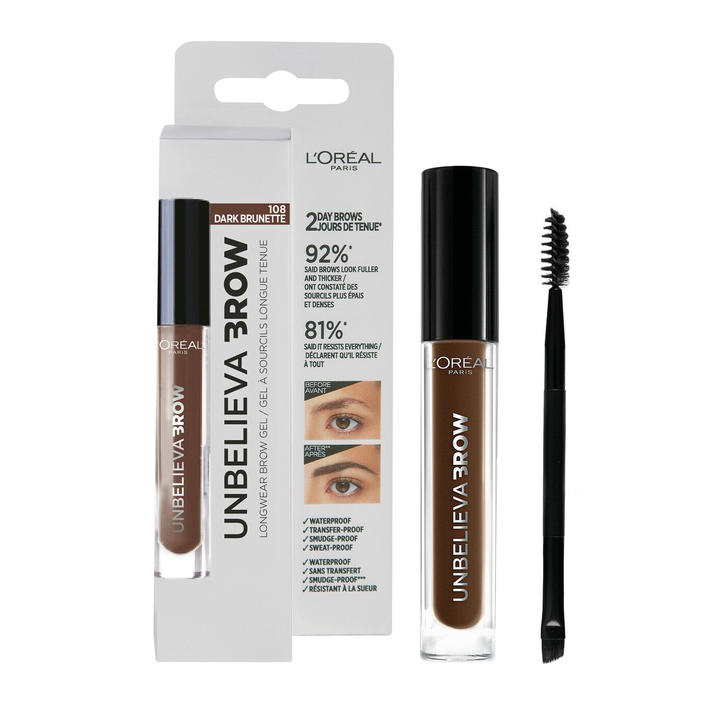 L'Oreal Paris Unbelieva Eyebrow Gel - Dark Brunette