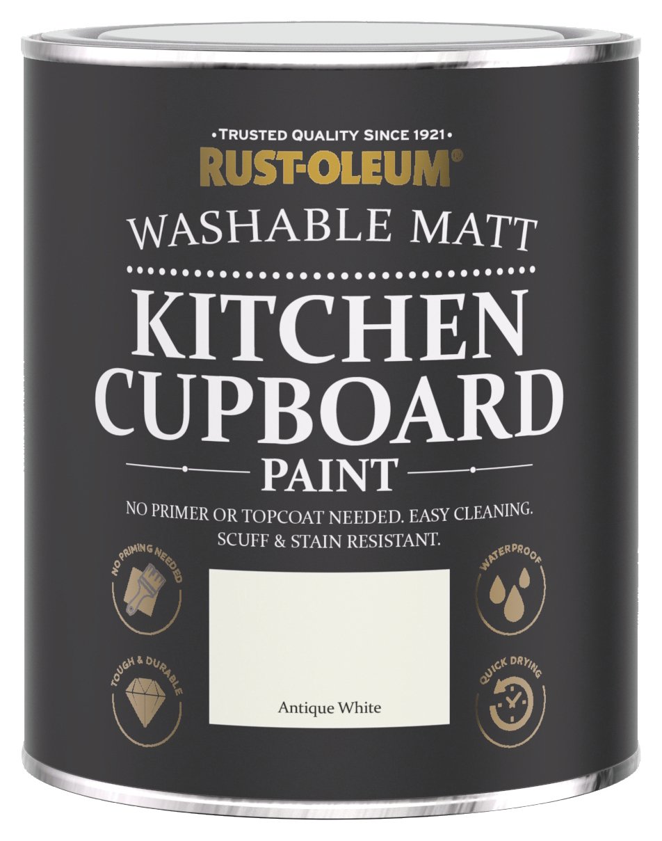 Rust-Oleum Matt Kitchen Cupboard Paint 750ml - Antique White