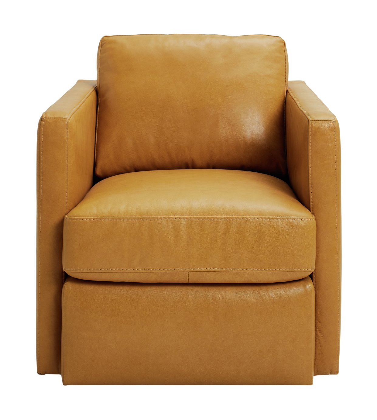 Habitat Durham Leather Swivel Chair - Tan