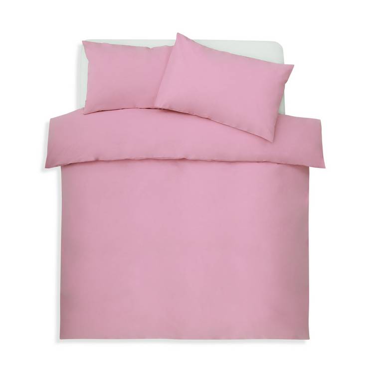 Habitat Polycotton Pink Bedding Set - Double 0