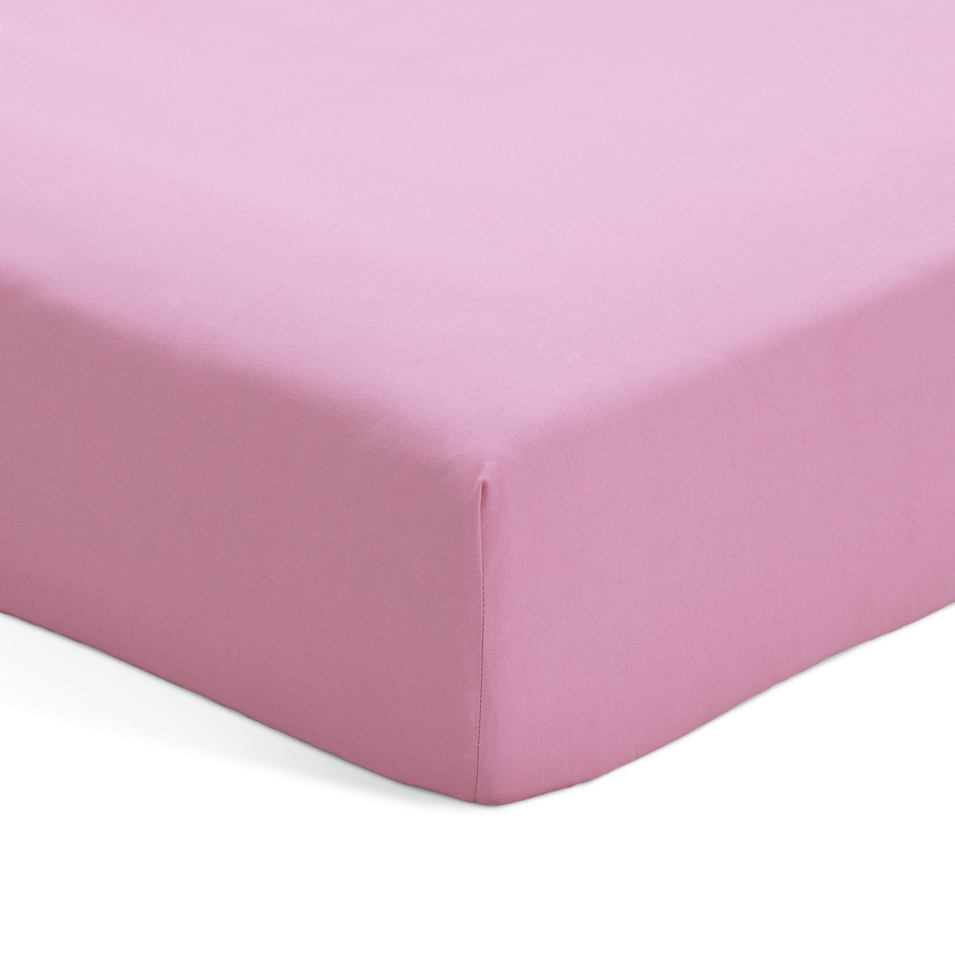 Habitat Polycotton Pink Fitted Sheet - Single