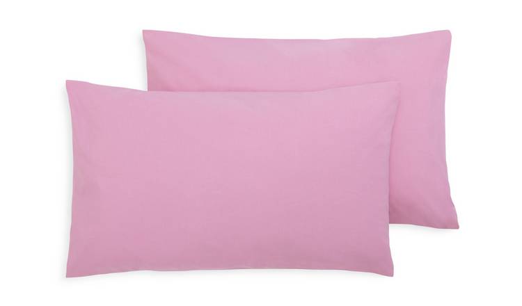 Habitat Polycotton Standard Pillowcase Pair - Pink