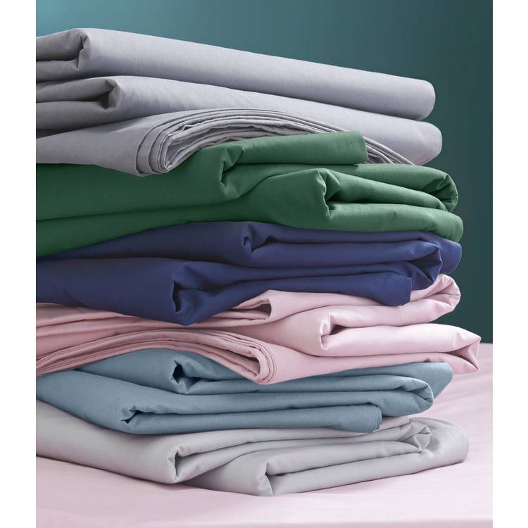 Habitat Cotton Rich 180 TC Leaf Green Fitted Sheet - Double 0
