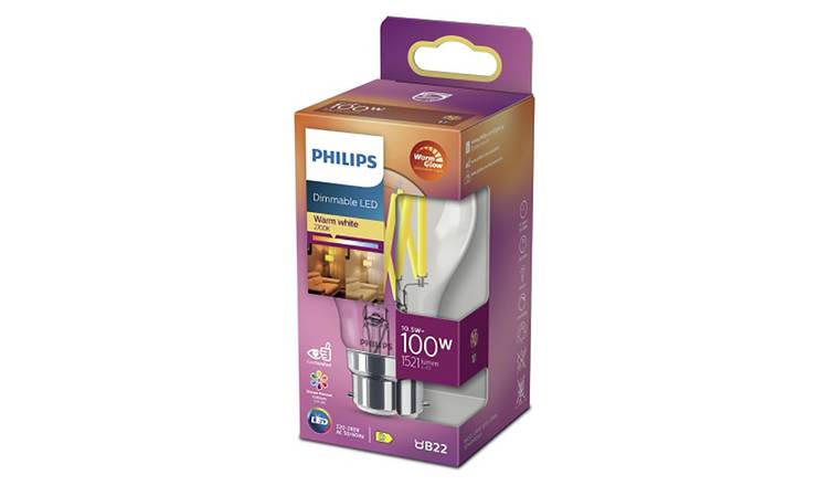 Buy Philips 100W LED BC Dimmable Light Bulb Light bulbs Argos