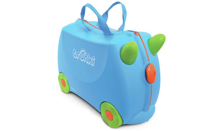 Trunki Terrance 4 Wheel Hard Ride On Suitcase - Blue