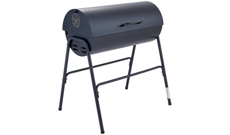 Argos Home Charcoal Oil Drum BBQ with Warming Rack
