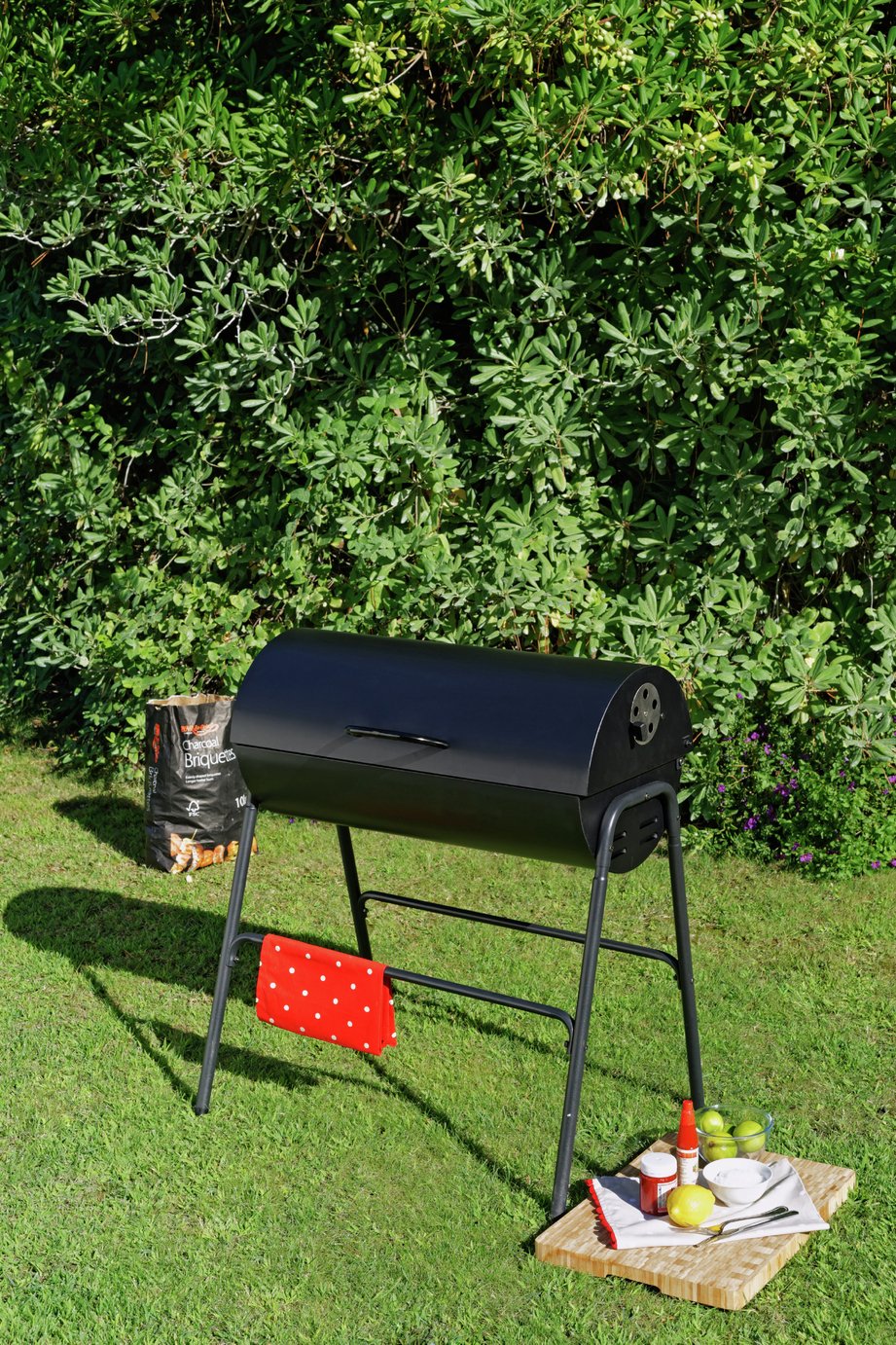 Charcoal oil drum discount bbq with warming rack