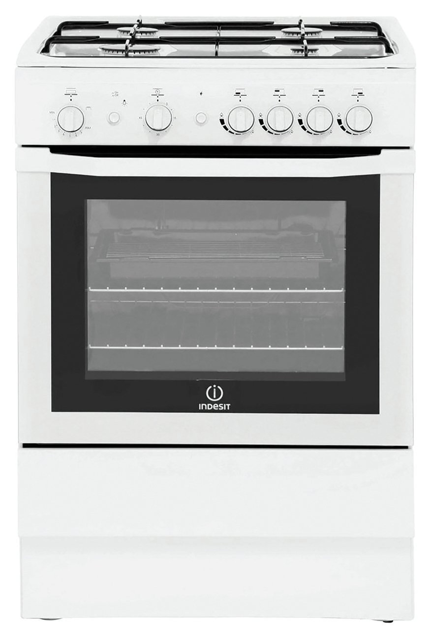 Indesit I6GG1W 60cm Single Oven Gas Cooker - White
