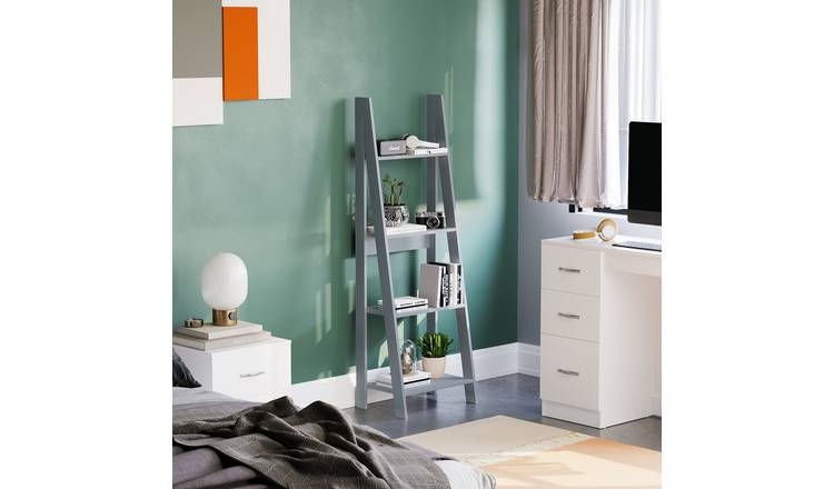 Vida Designs Bristol 4 Tier Step Ladder Bookcase - Grey