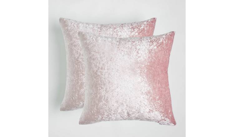 OHS 2 Pack Crushed Velvet Cushion Covers 45 x 45cm - Blush