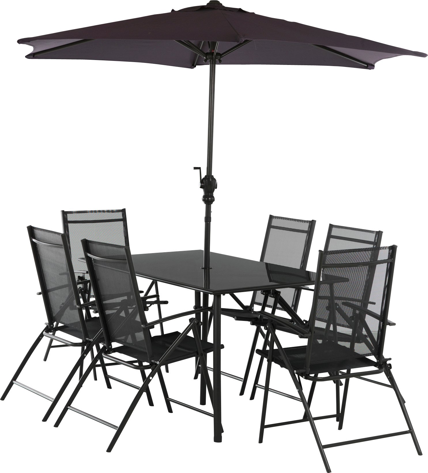 Argos Home Milan 6 Seater Metal Patio Set - Black