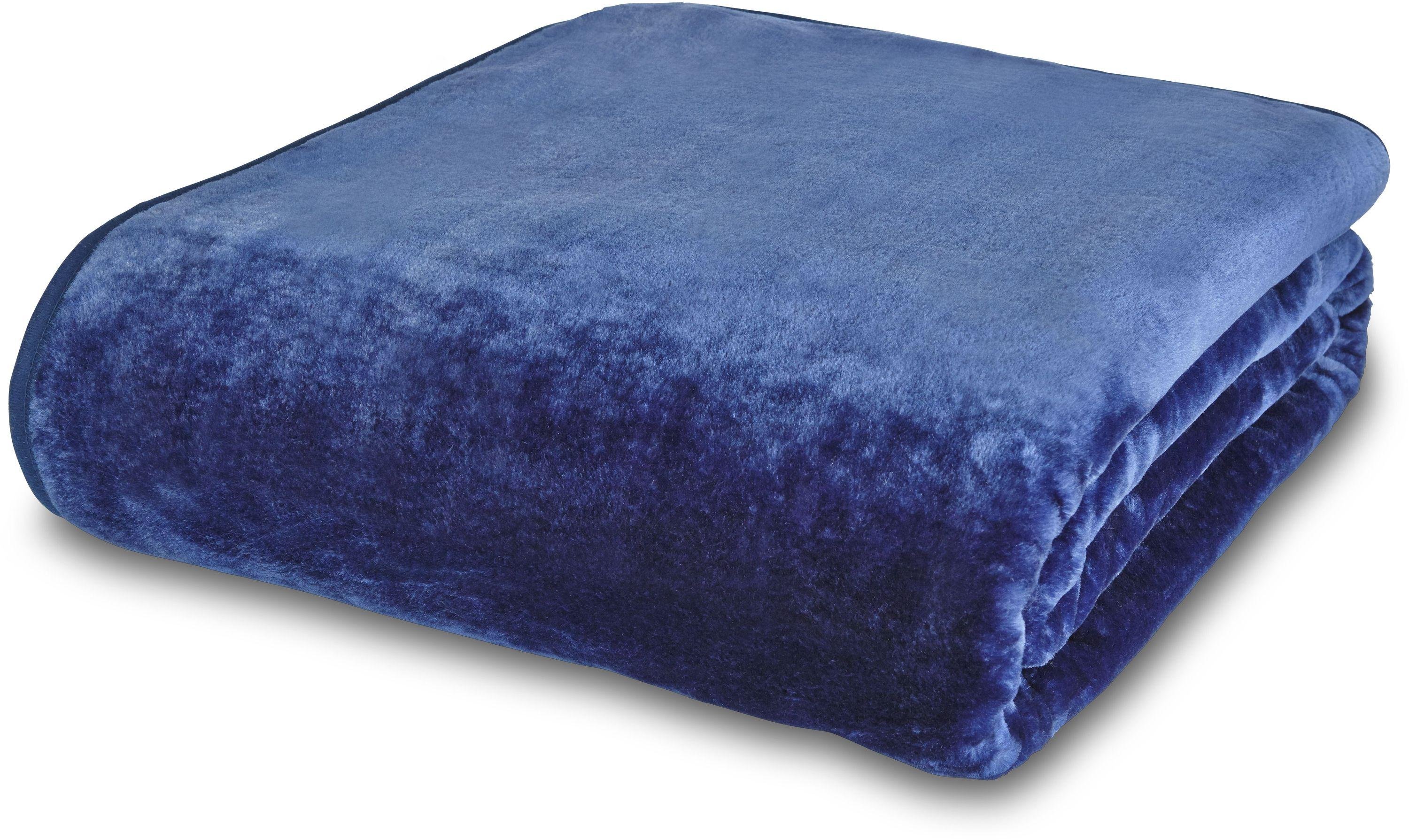 Catherine Lansfield Raschel Throw - Navy