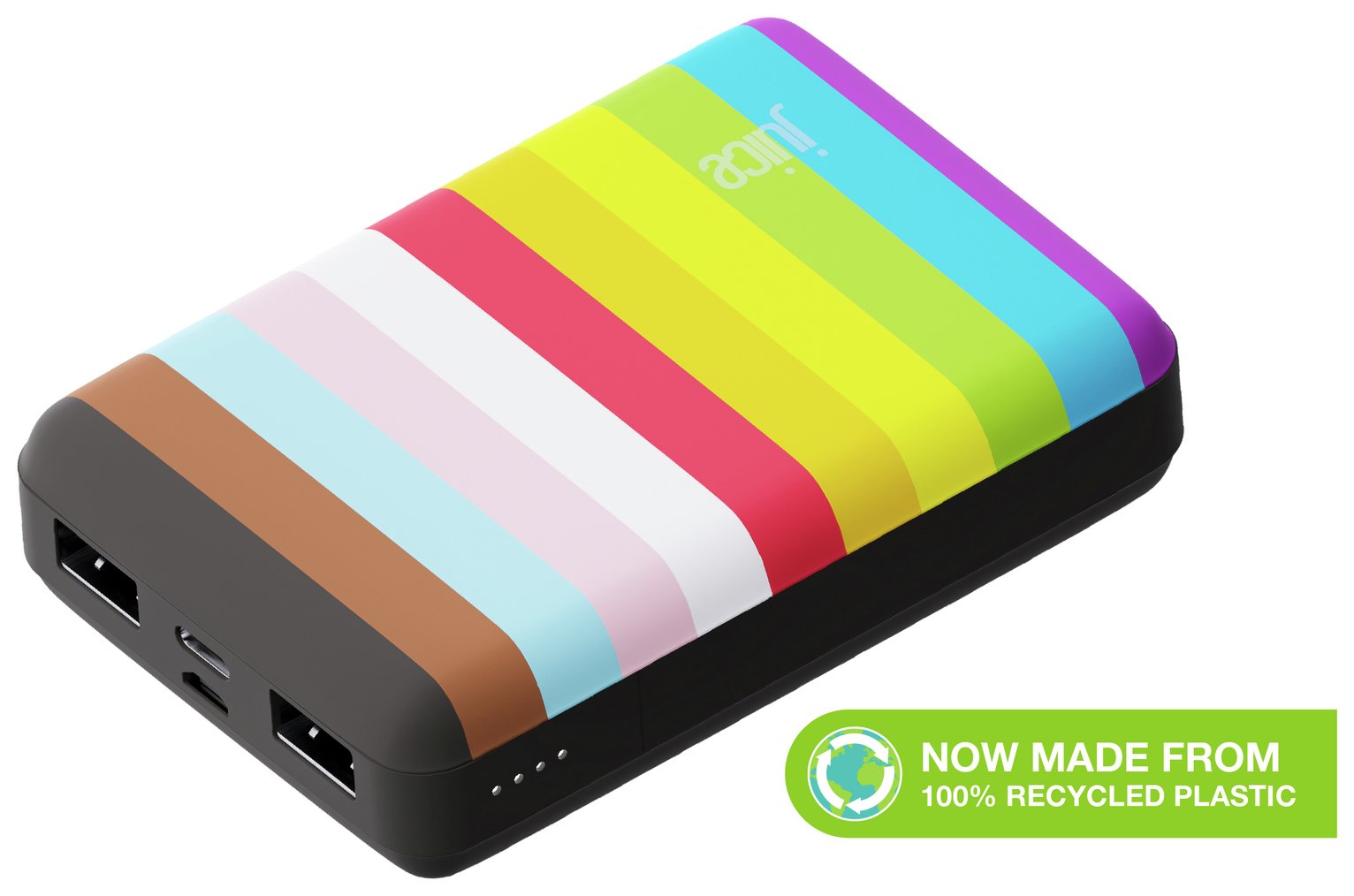 Juice Rainbow 10000mAh Portable Power Bank-Multicolour