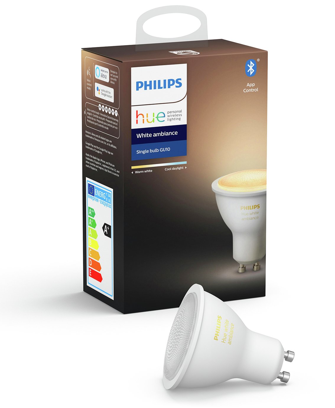 Philips Hue GU10 White Ambiance Smart Bulb with Bluetooth