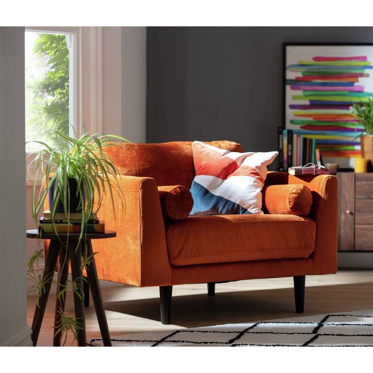 Habitat Jacob Fabric Cuddle Chair - Orange 0