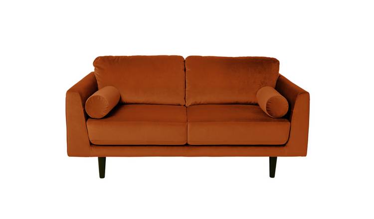 Orange fabric deals couch