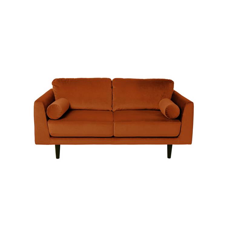 Habitat Jacob velvet 2 Seater Sofa - Orange 0