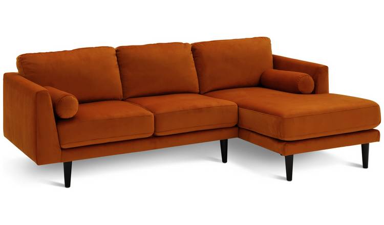 Orange corner deals sofa