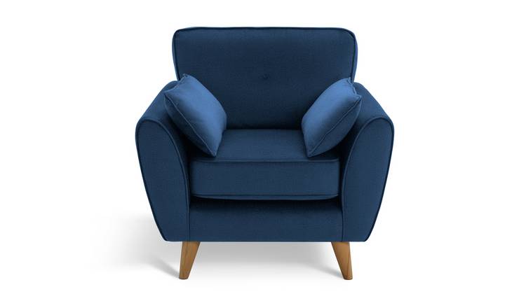 Argos blue best sale velvet chair