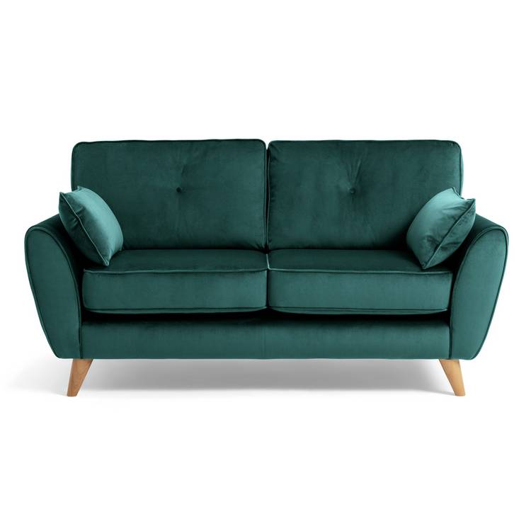 Habitat Iris velvet 2 Seater Sofa - Teal 0