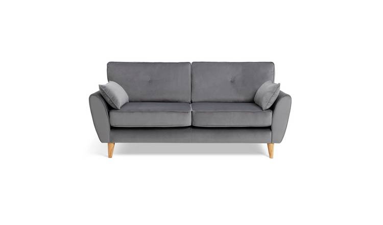 Habitat Iris Fabric 3 Seater Sofa - Grey