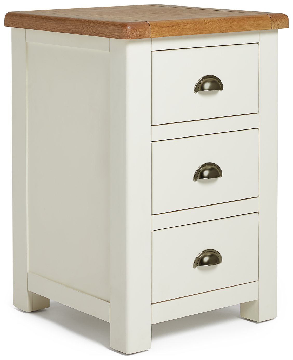 Habitat Kent 3 Drawer Bedside Table - Cream & Oak