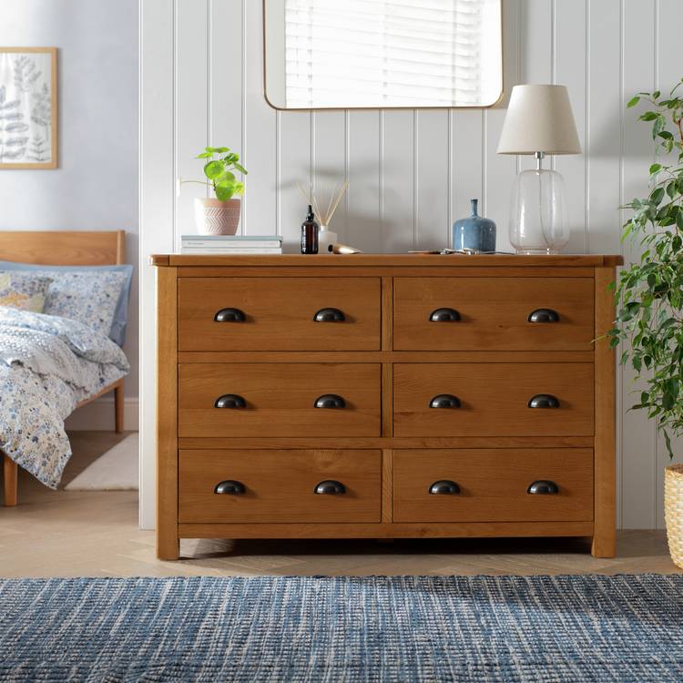 Argos Home Kent 6 Drawer Chest - Cream and Oak 0