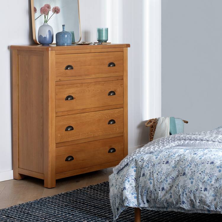 Argos Home Kent Wide 4 Drawer Chest - Oak 0